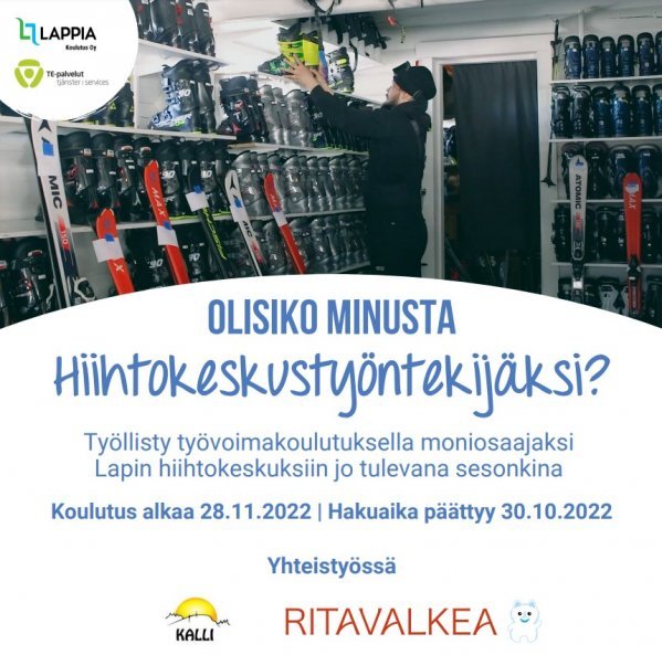 Hiihtokeskustyöntekijän koulutusta tarjolla.