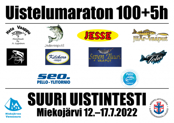 Miekojärven uistelumaratonin tapahtumajuliste.