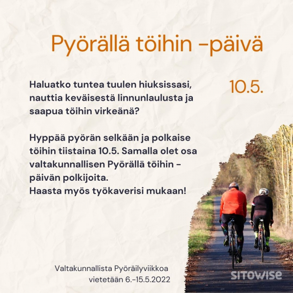 Pyörällä töihin -päivän juliste.