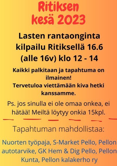 Ilmoitus ongintakilpailuista.