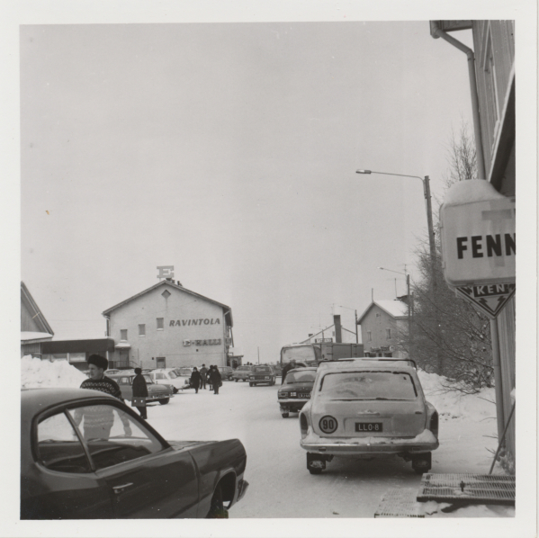 Pellon keskustaa talvella, n. 1960-luku