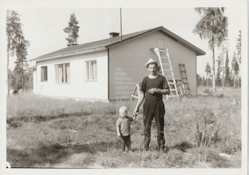 Eino Keränen poikansa Eeron kanssa