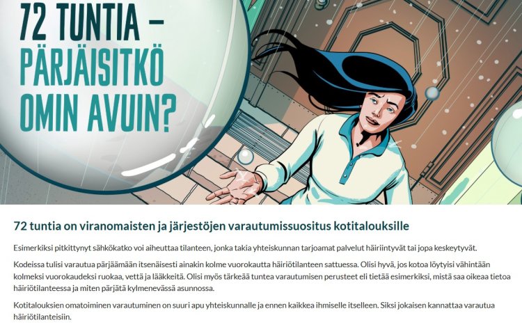 Sama teksti kuin ilmoitusosassa, piirroskuva oven edessä raekuurossa.