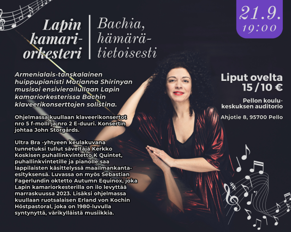 Lapin kamariorkesterin konsertin mainos.