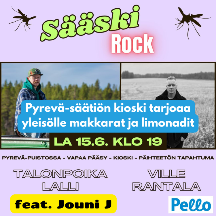 Kuvassa tekstinä samat tiedot kuin ilmoituksessa sekä kuvat esiintyjistä.