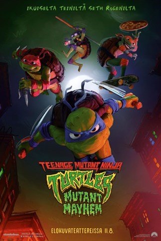 Turtles - Mutant Mayhem -elokuvan juliste.