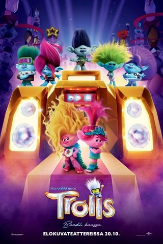 Trolls - Bändi koossa -elokuvan juliste, jossa on elokuvan hahmoja.